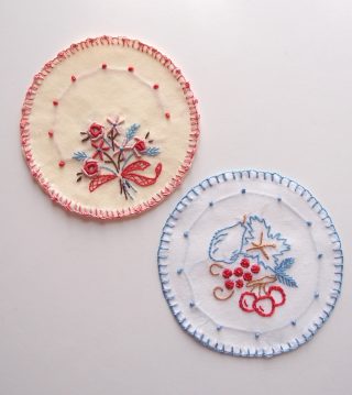 【フェリシモ】刺繍キット「はじめてさんのきほんのき」の番外編ードイリーの縁の仕上げ方について
