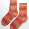 もう一つのドイツ式のかかとの編み方で編んだ靴下。やっぱりこちらの見た目ほうが好きかもしれない
