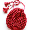 【Ravelry】Knitted Drawstring Pouch を編みました。雫のような形が可愛い！